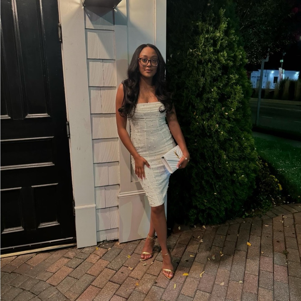 Strappy Embellished Midi Dress in White ONLY WORN ONCE